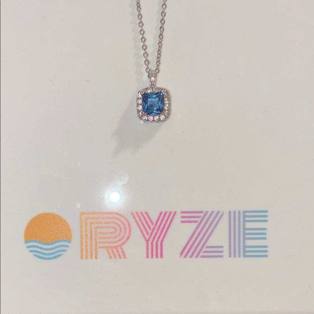 Blue and Silver Pendant Necklace